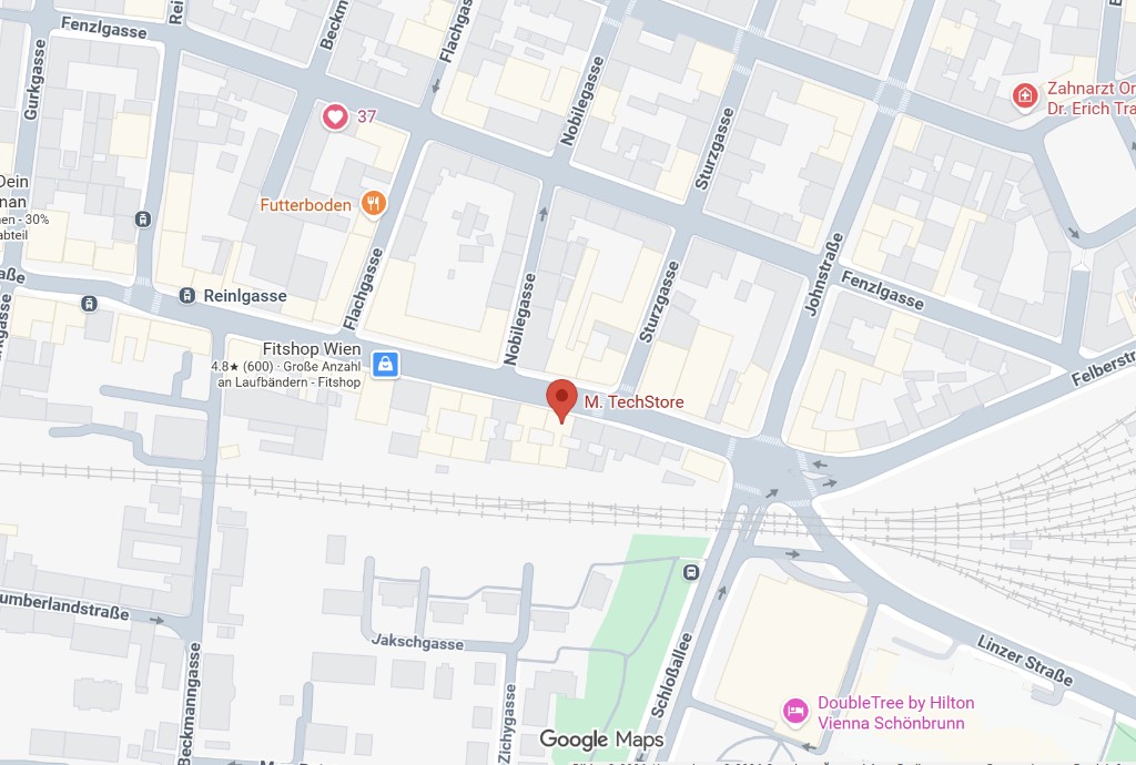 Kartenausschnitt rund um M. Techstore bei der Linzer Straße 47A in 1140 Wien